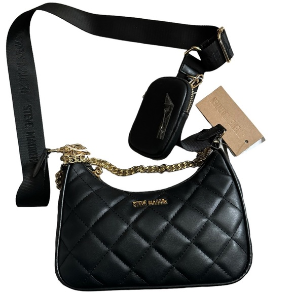 Steve Madden Handbags - STEVE MADDEN black quilted btamela crossbody